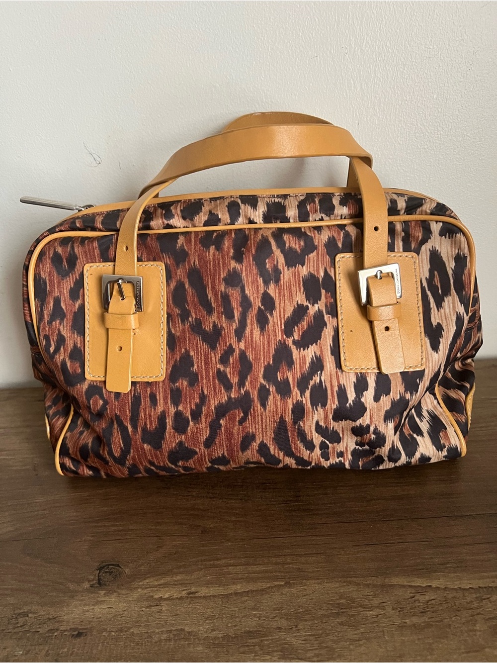 Dolce & Gabbana Tan Leather Cheetah Satchel